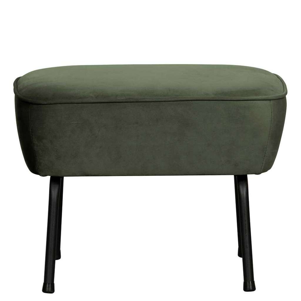 Polsterhocker in Dunkelgrün Samt 40 cm Sitzhöhe
