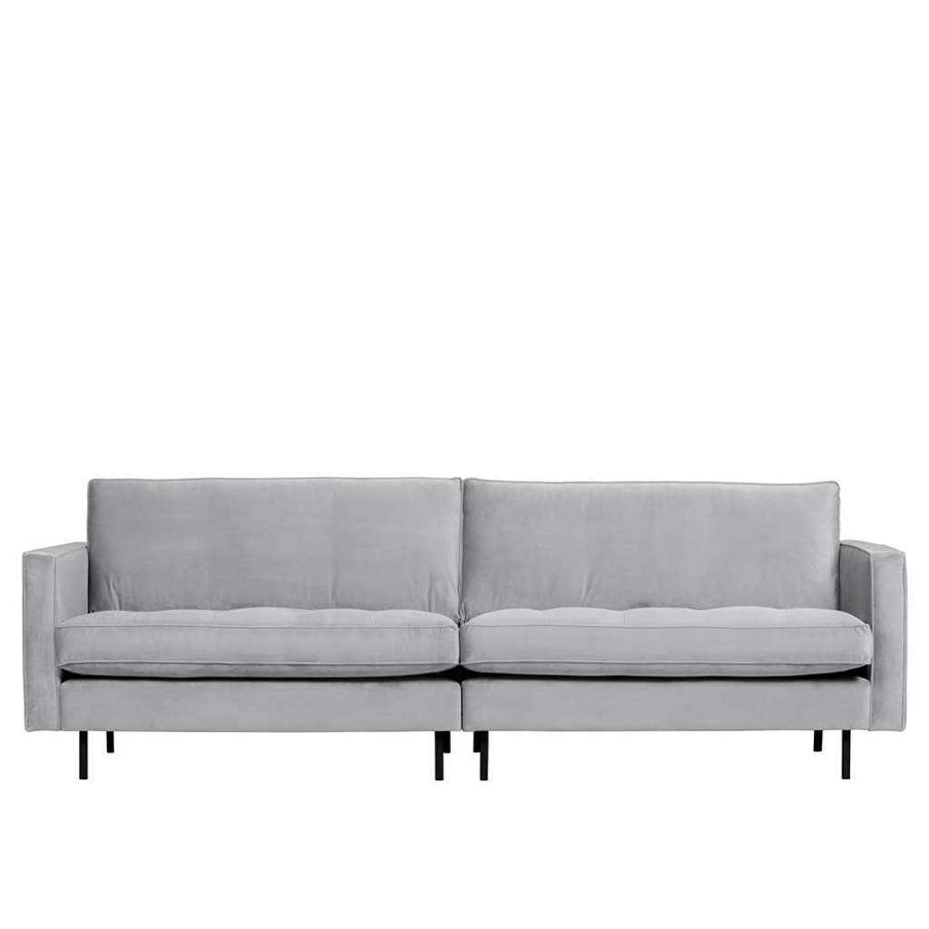 Dreisitzer Sofa in Hellgrau Samt 275 cm breit