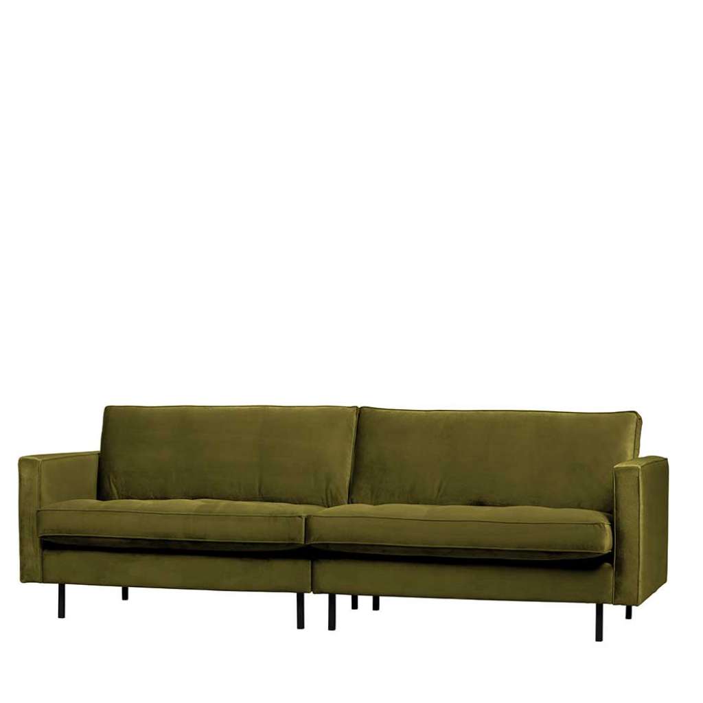Samt Sofa in Olivgrün 275 cm breit
