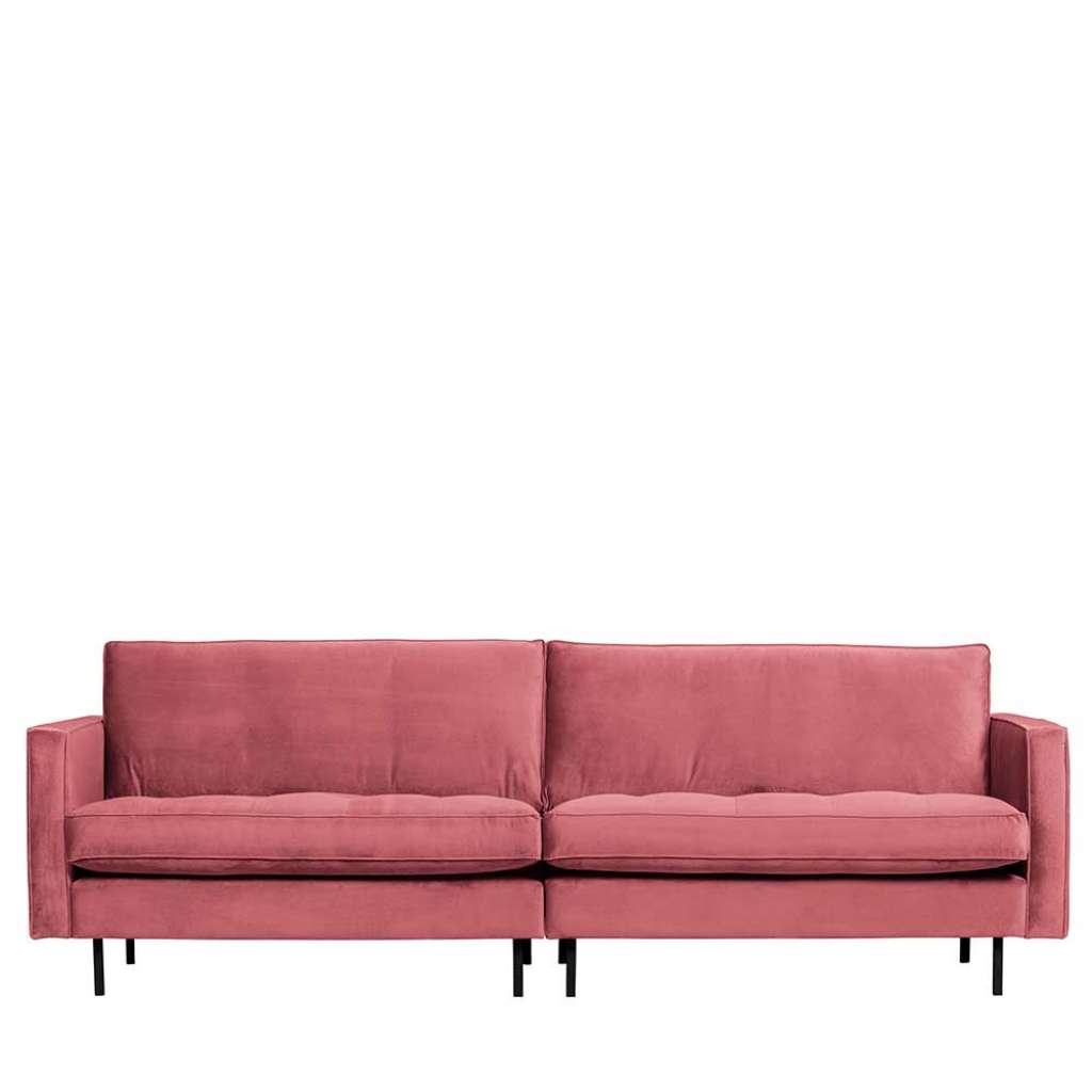 Wohnzimmer Sofa in Pink Samt Retro Design