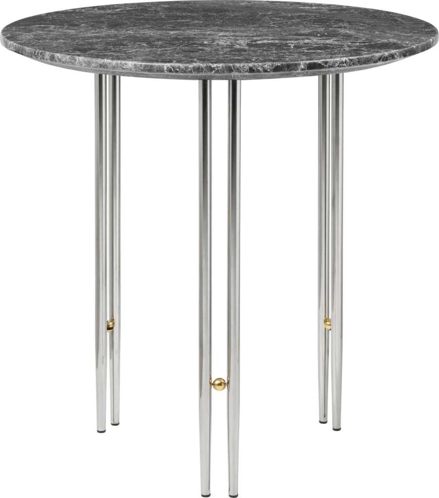 Gubi - IOI CoffeeTable Ø50 cm - Gestell verchromt - Grey Emperador Marble - indoor