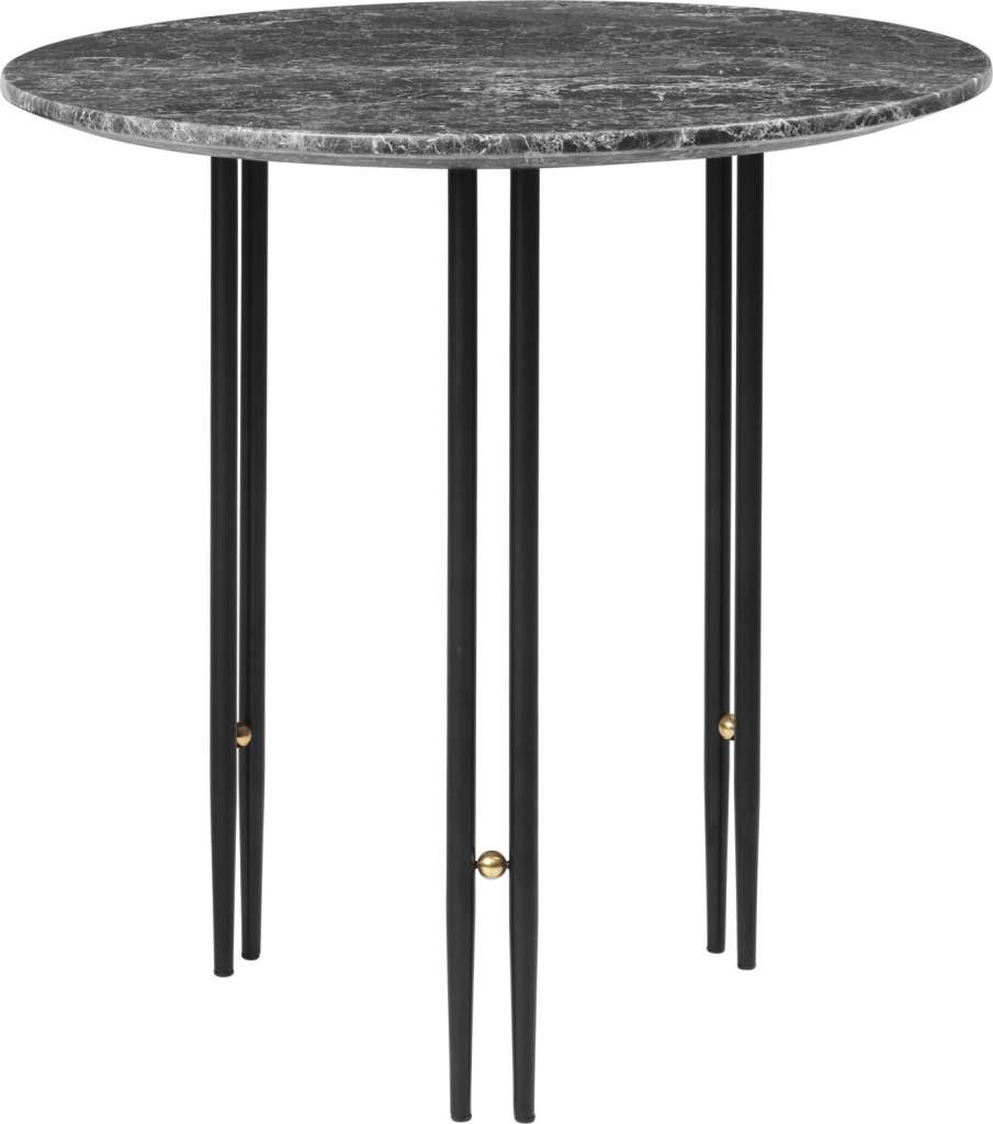 Gubi - IOI CoffeeTable Ø50 cm - Gestell schwarz - Grey Emperador Marble - indoor