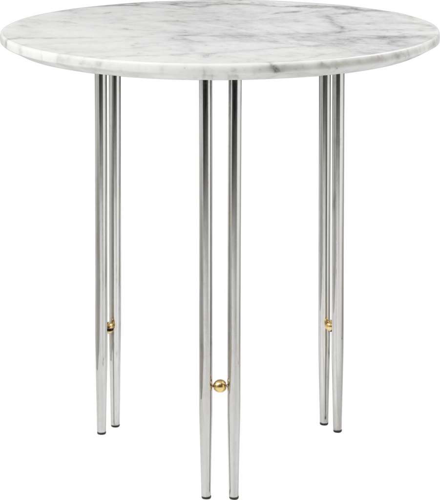 Gubi - IOI CoffeeTable Ø50 cm - Gestell verchromt - White Carrara Marble - indoor
