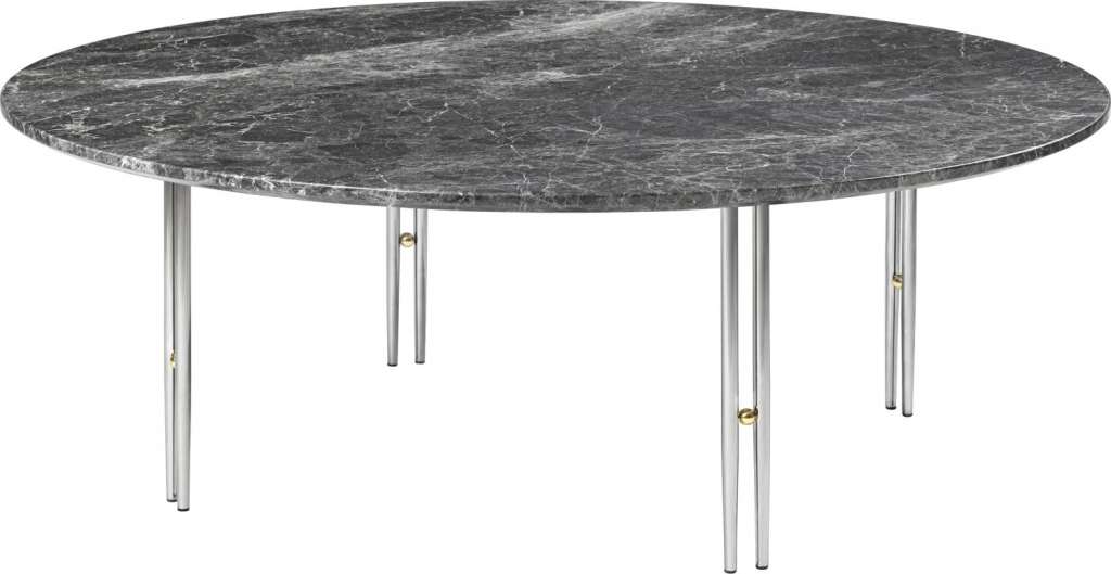 Gubi - IOI CoffeeTable Ø100 cm - Gestell verchromt - Grey Emperador Marble - indoor