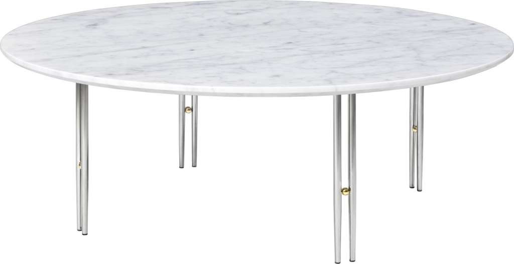 Gubi - IOI CoffeeTable Ø100 cm - Gestell verchromt - White Carrara Marble - indoor