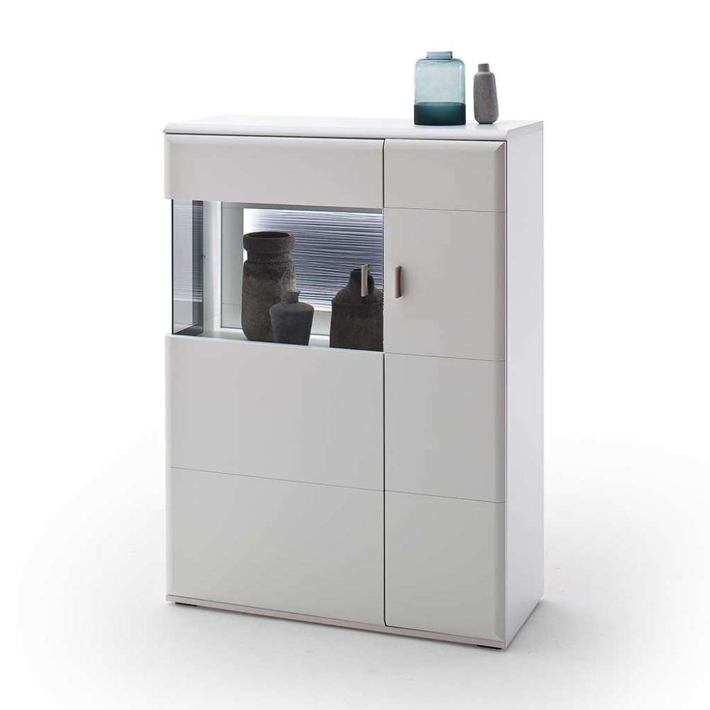 Highboard in Weiß und Anthrazit 90 cm breit