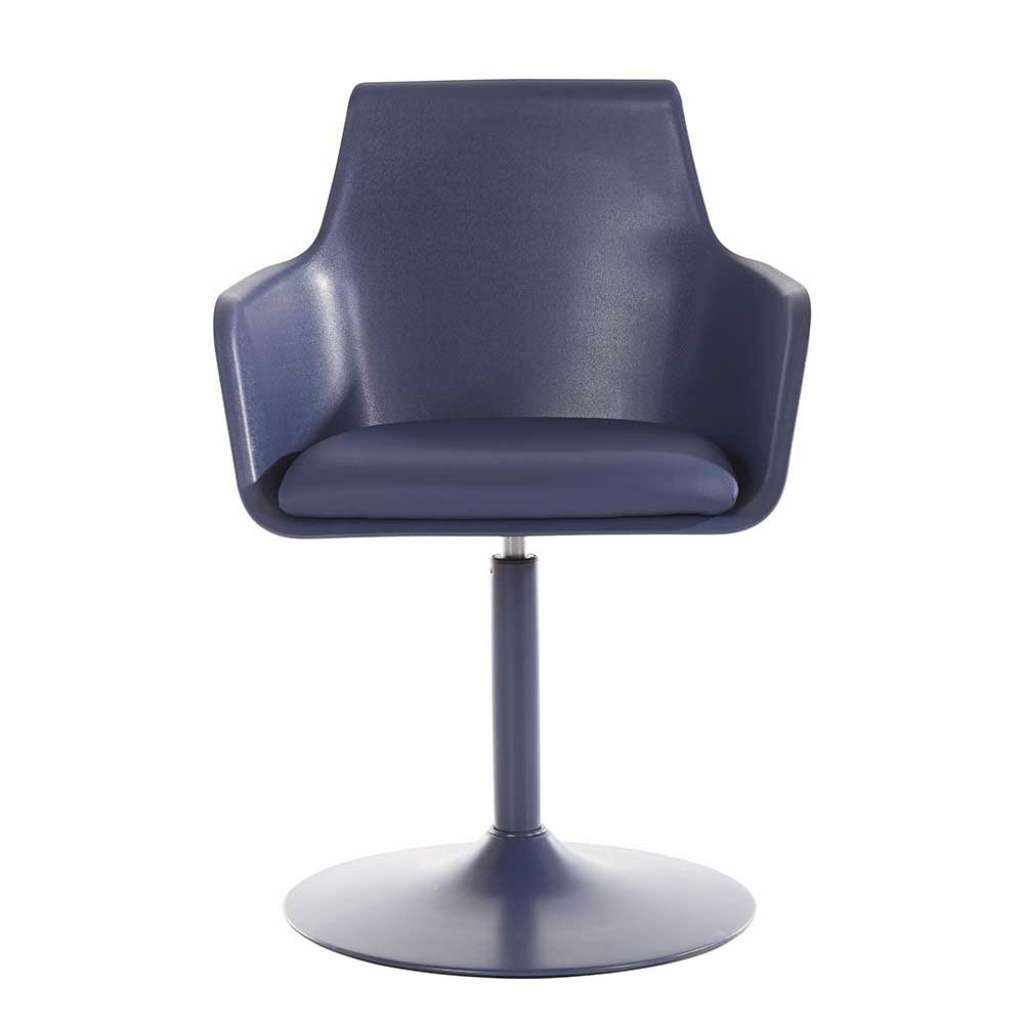 Drehstühle in Dunkelblau Kunstleder Armlehnen (2er Set)