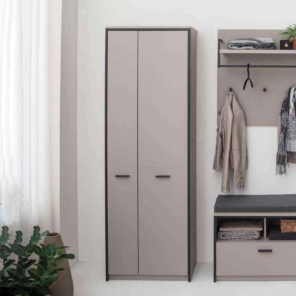 Garderobenschrank in Taupe und Anthrazit 65 cm breit