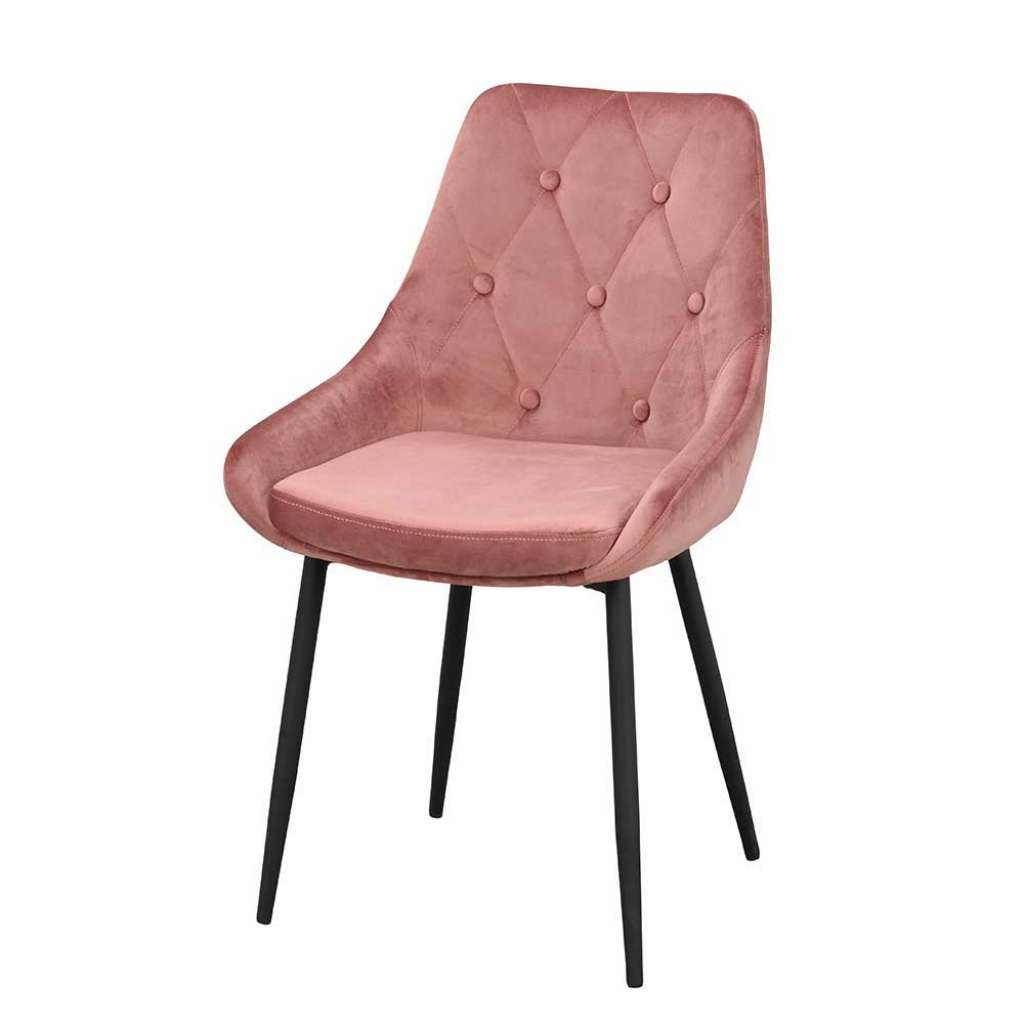 Samt Stühle in Rosa modern (2er Set)