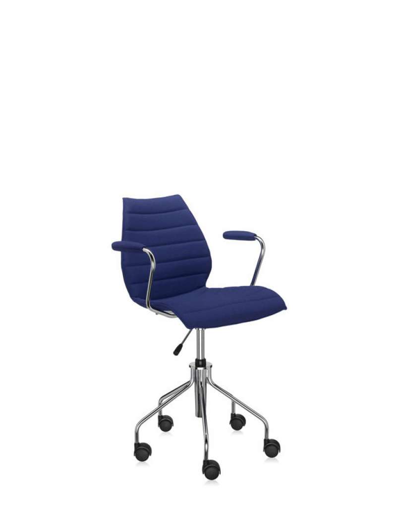 Kartell - Maui Soft Drehstuhl - mit Armlehnen - Trevira blau - indoor