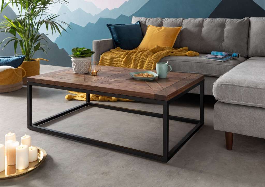 Couchtisch Akazie 110x70x40 walnuss lackiert LOUNGE Collection #05