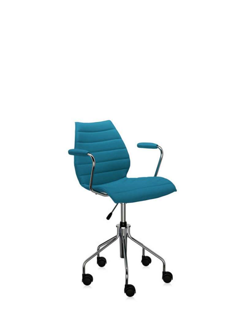 Kartell - Maui Soft Drehstuhl - mit Armlehnen - Trevira petrol - indoor