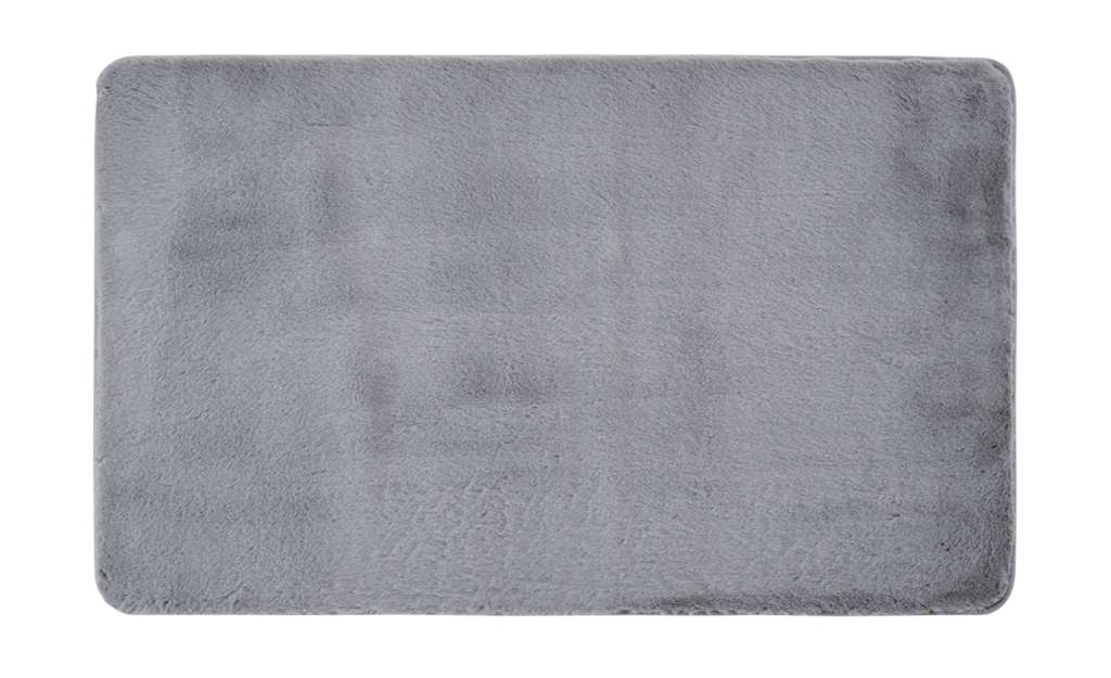 HOME STORY Badteppich  Angora ¦ grau ¦ 100% Polyester ¦ Maße (cm): B: 60 Badtextilien und Zubehör > Badematten & Badvorleger - Höffner
