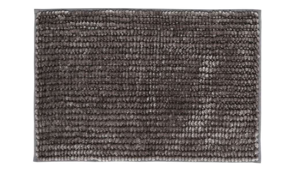HOME STORY Badematte  Shiny ¦ grau ¦ 100% Polyester ¦ Maße (cm): B: 40 Badtextilien und Zubehör > Badematten & Badvorleger - Höffner
