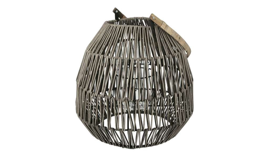 Laterne ¦ grau ¦ Glas , Metall, Rattan ¦ Maße (cm): H: 52 Ø: 33 Dekoration > Laternen & Windlichter - Höffner
