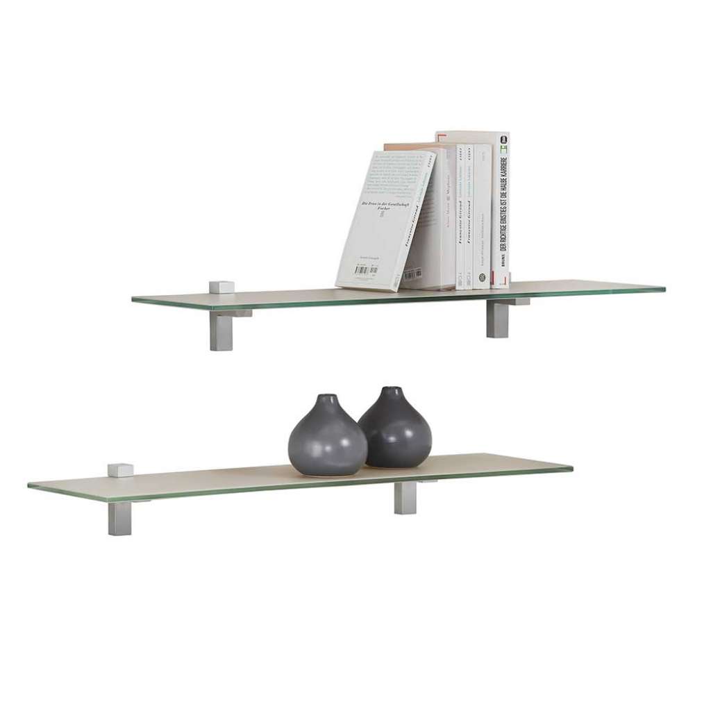 Wandregal Set aus Glas und Aluminium Made in Germany (2er Set)
