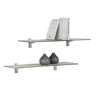 Wandregal Set aus Glas und Aluminium Made in Germany (2er Set)