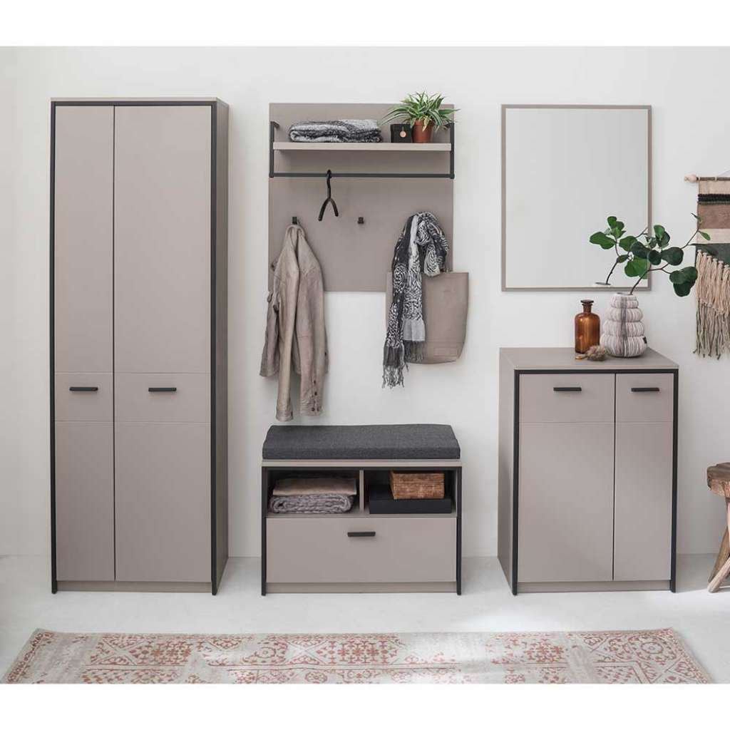 Dielenmöbelset in Taupe und Anthrazit modern (5-teilig)