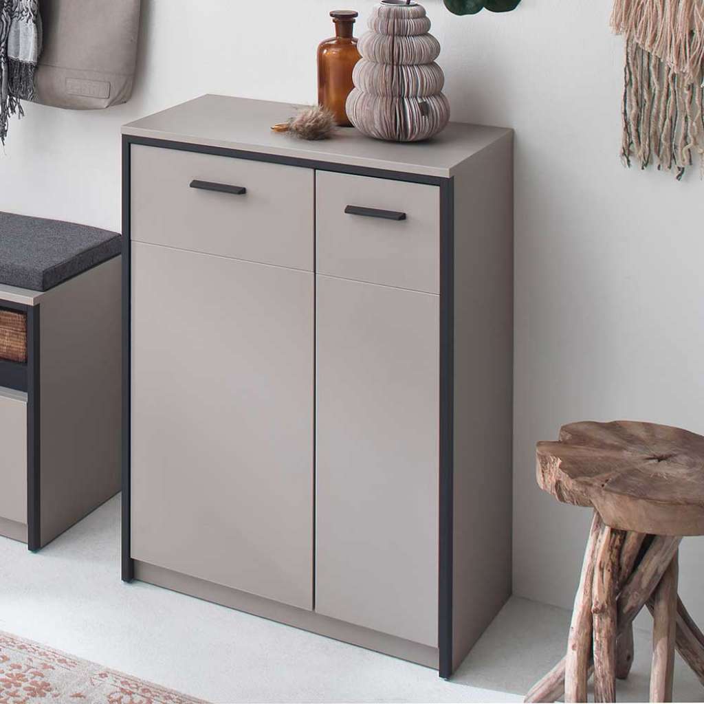 Schuhschrank in Taupe und Anthrazit 65 cm breit