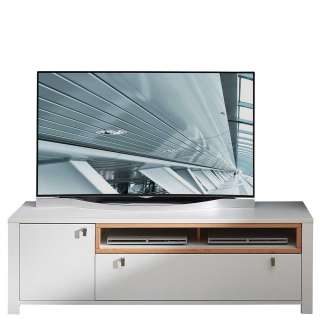 Fernsehboard in Weiß und Wildbuche Optik modern