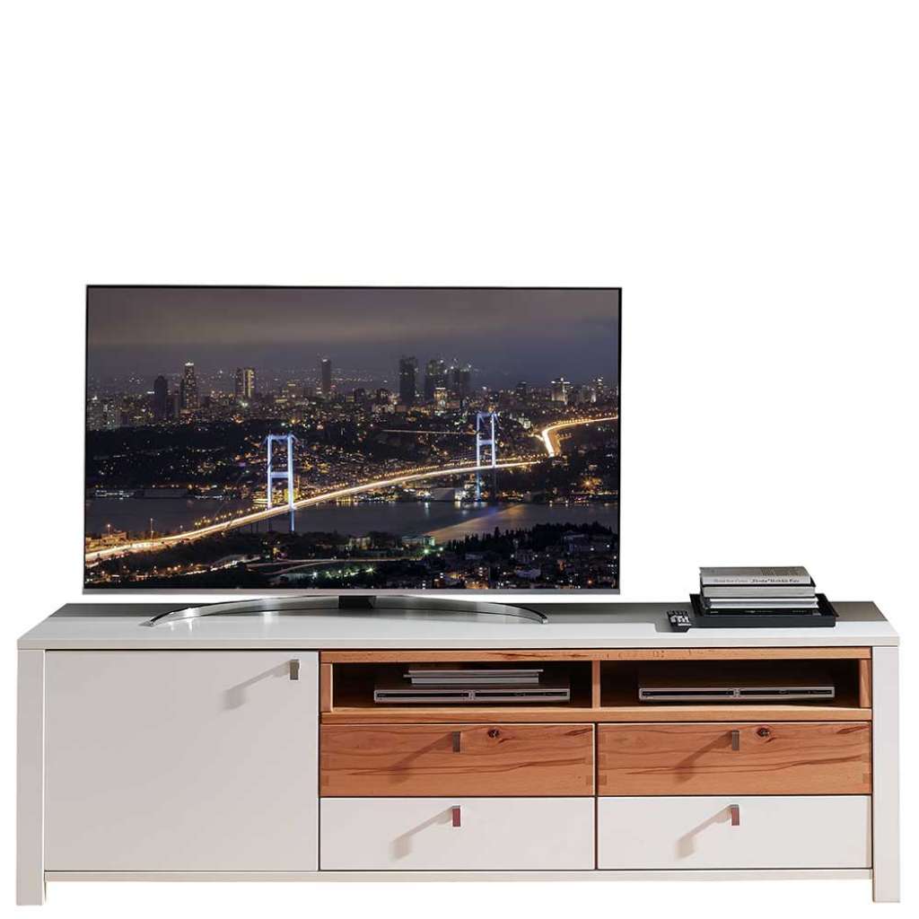 TV Unterschrank in Weiß und Wildbuche Optik modern