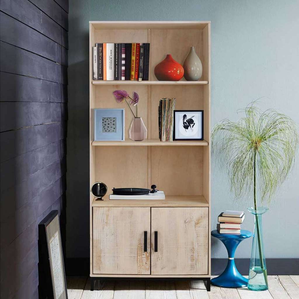 Standregal in Kiefer White Wash 180 cm hoch