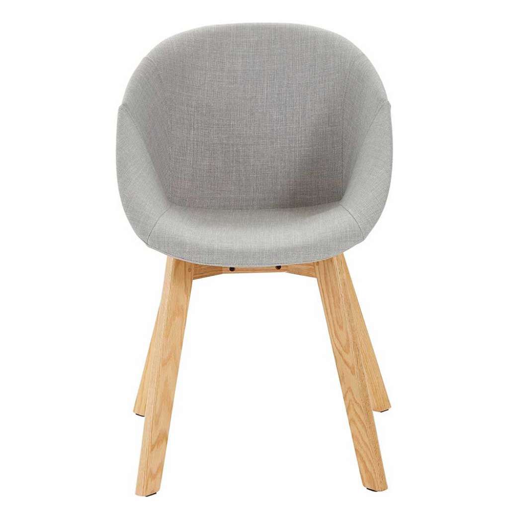 Stühle in Hellgrau Microfaser Massivholzgestell (2er Set)