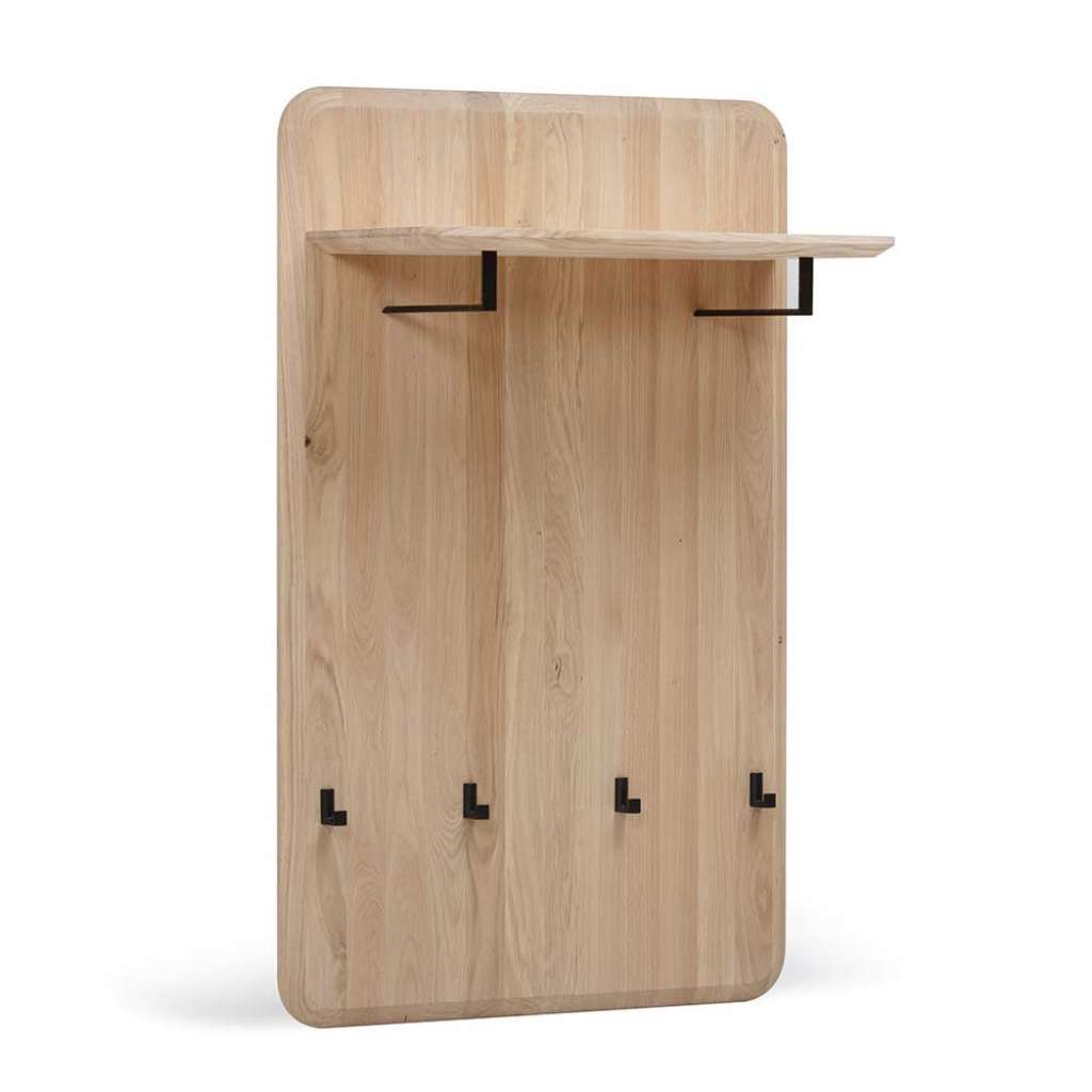 Hängegarderobe aus Wildeiche Massivholz Weiß geölt