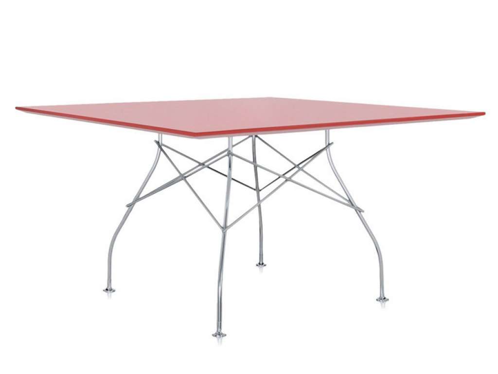 Kartell - Glossy Tisch - quadratisch - rot - indoor