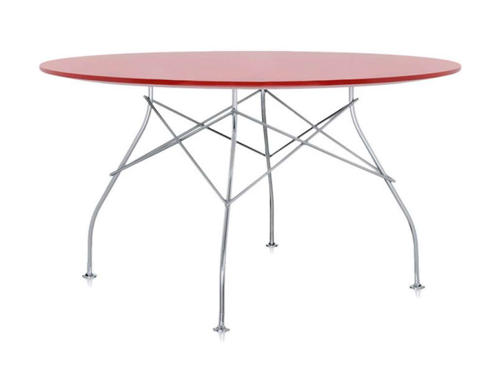 Kartell - Glossy Tisch - rund - rot - indoor