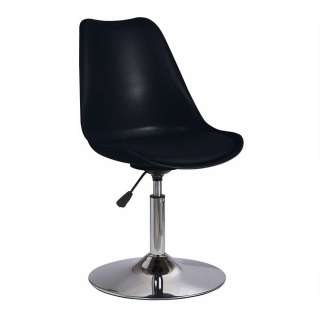 Drehbare Schalenstühle in Schwarz Kunststoff höhenverstellbar (2er Set)