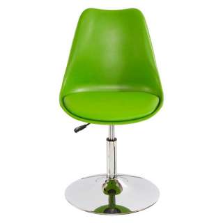 Design Schalenstühle in Grün Kunststoff höhenverstellbar (2er Set)
