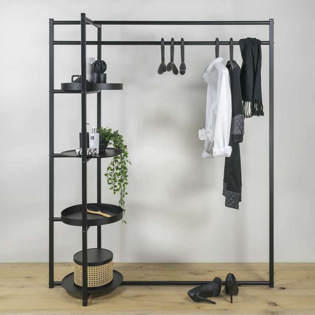 Flur Garderobe in Schwarz Stahl