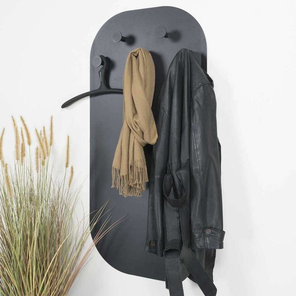 Hängegarderobe in Schwarz Stahl 115 cm hoch