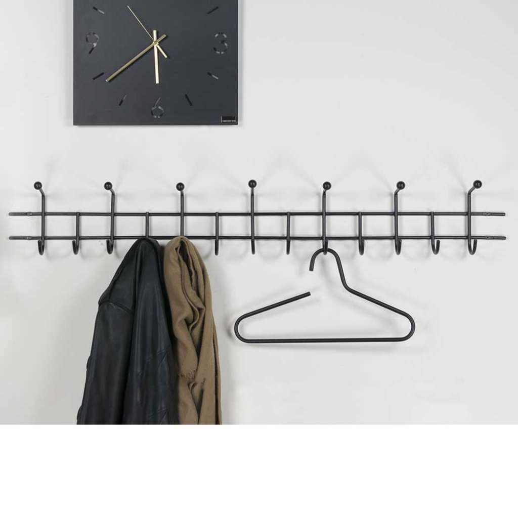 Garderobenleiste in Schwarz Stahl