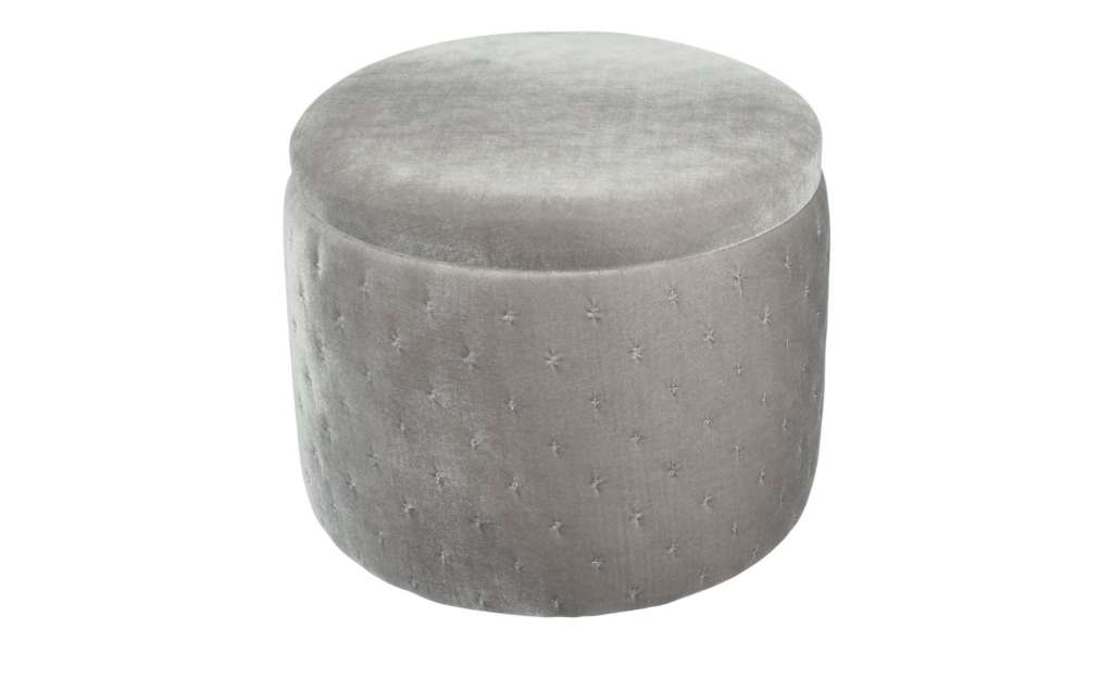 como Pouf  Samt ¦ grau ¦ Maße (cm): H: 27 Ø: 35 Polstermöbel > Hocker > Sitzpouf - Höffner