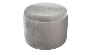 como Pouf  Samt ¦ grau ¦ Maße (cm): H: 27 Ø: 35 Polstermöbel > Hocker > Sitzpouf - Höffner