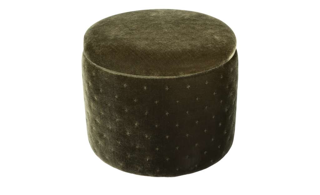 como Pouf  Samt ¦ grün ¦ Maße (cm): H: 27 Ø: 35 Polstermöbel > Hocker > Sitzpouf - Höffner