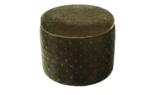 como Pouf  Samt ¦ grün ¦ Maße (cm): H: 27 Ø: 35 Polstermöbel > Hocker > Sitzpouf - Höffner