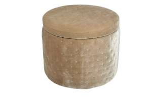 como Pouf  Samt ¦ beige ¦ Maße (cm): H: 27 Ø: 35 Polstermöbel > Hocker > Sitzpouf - Höffner