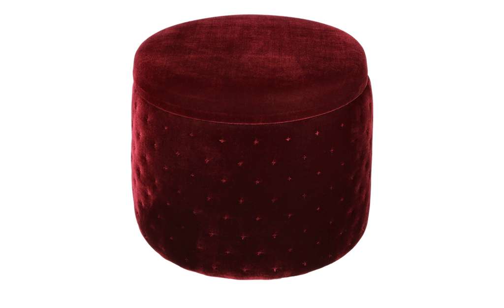 como Pouf  Samt ¦ lila/violett ¦ Maße (cm): H: 27 Ø: 35 Polstermöbel > Hocker > Sitzpouf - Höffner