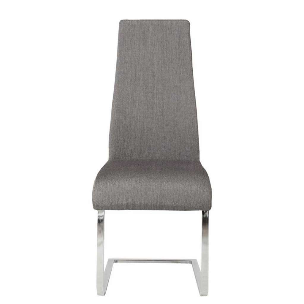 Schwingstühle in Grau Webstoff hoher Lehne (2er Set)