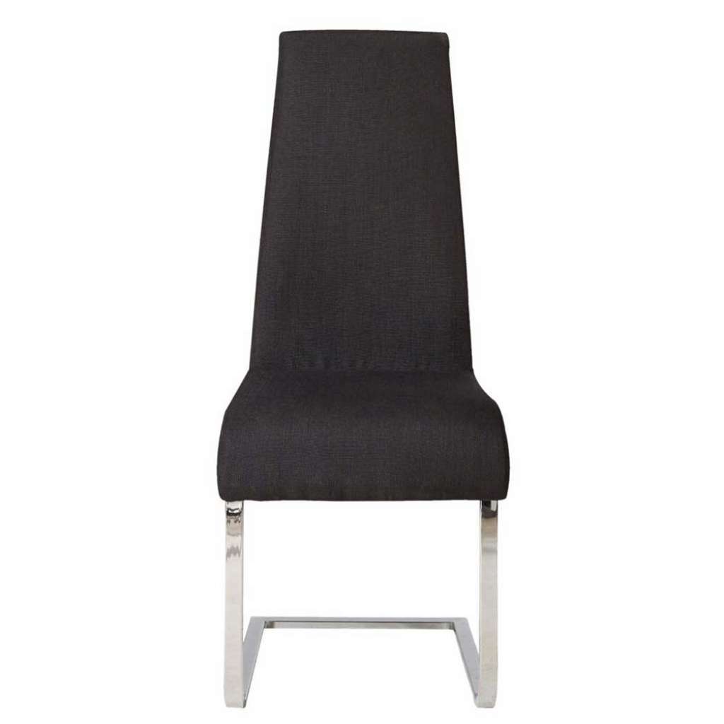 Freischwinger Stühle in Schwarz Webstoff verchromtem Metallgestell (2er Set)