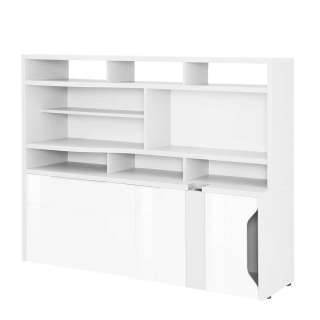 Büro Schrank in Weiß Hochglanz Made in Germany