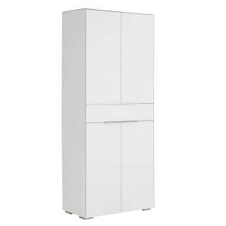 Ordnerschrank in Weiß Glas beschichtet 4-türig