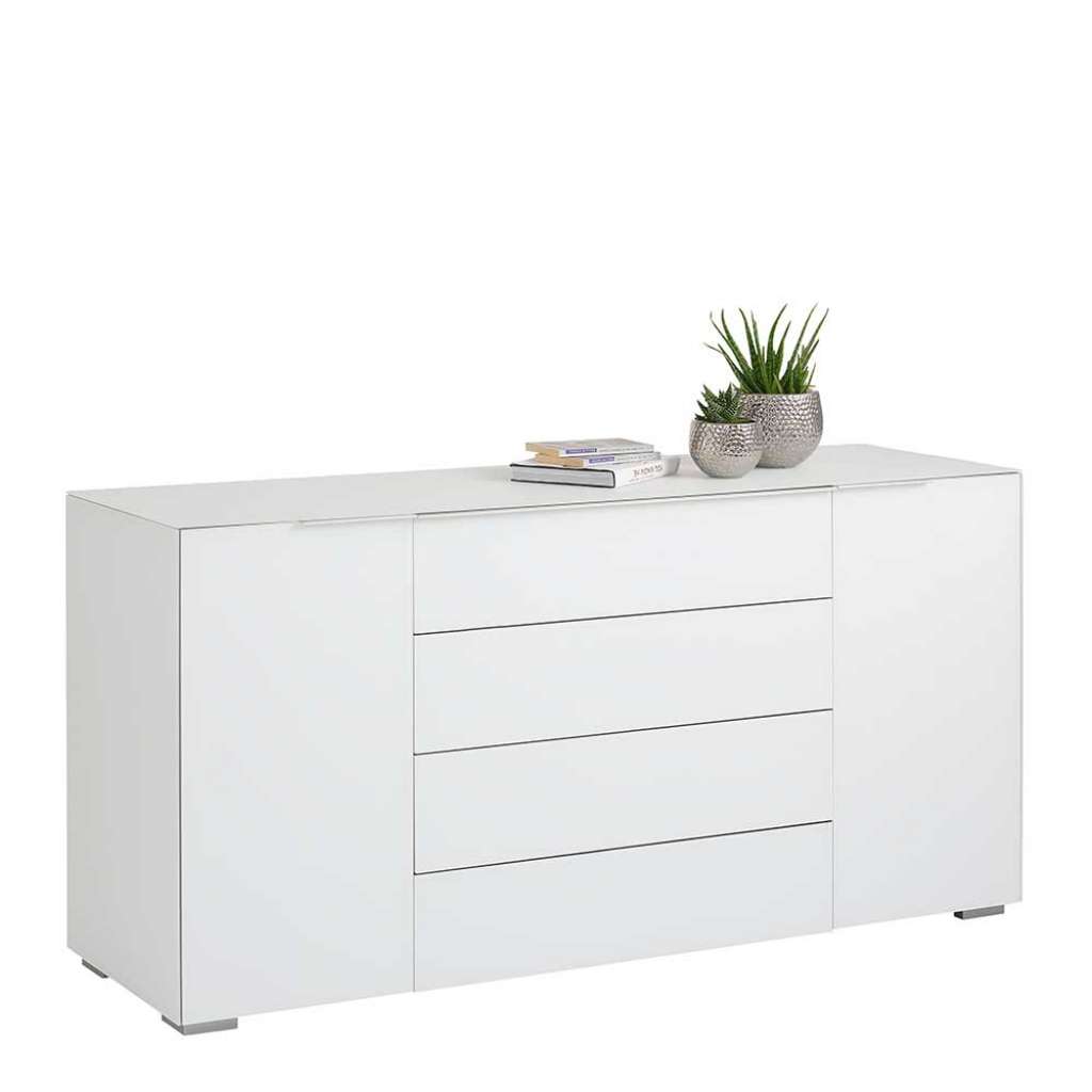 Küchensideboard in Weiß Glas beschichtet