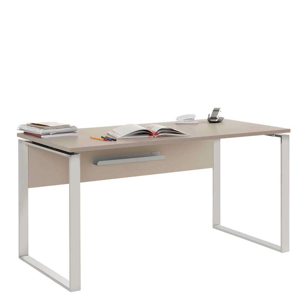 Bügelgestell Schreibtisch in Beige Made in Germany