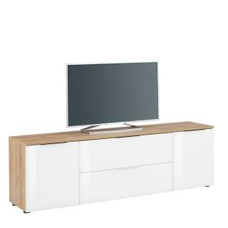 TV Möbel in Weiß und Eichefarben Made in Germany