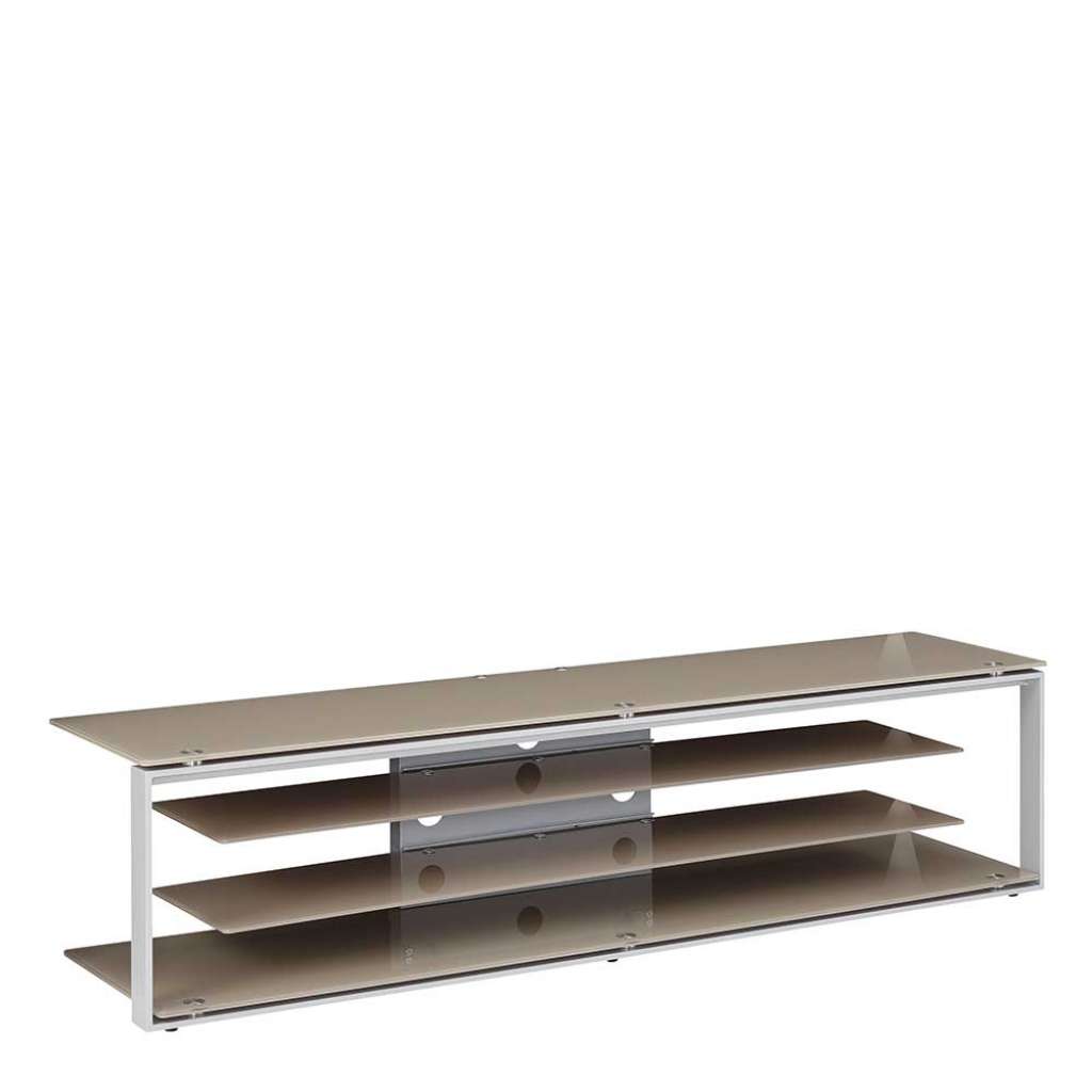 Glas Fernsehertisch in Beige und Grau 170 cm breit