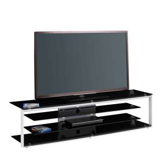 Fernseher Rack in Schwarz und Grau Sicherheitsglas und Stahl